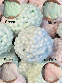 1个全新手工捏捏减压球，适合制作创意玩具、全球家庭聚会、节日、开斋节、狂欢节、复活节等场合，手工捏捏减压球内含弹珠 - ASMR放松玩具 - 多色 - 查看 3