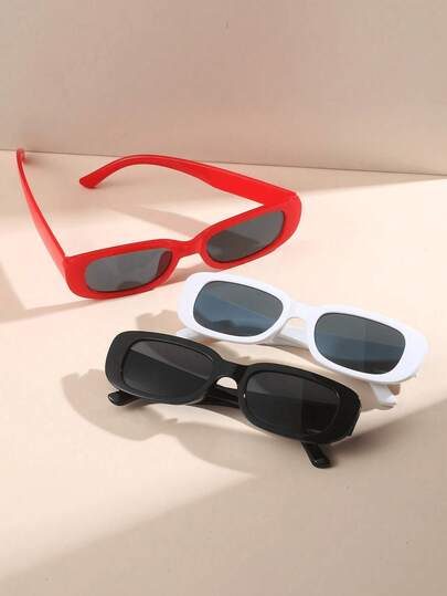 3 Çift Şık Minimalist Günlük Tatil Dekoratif Moda Gözlüğü, Gençler İçin Uygun