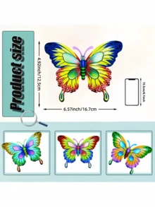 1pc/4pcs Lively Metal Butterfly Decor, Suitable For Garden, Yard, Fence, Outdoor Hanging, Floral Themed Holiday Decoration, Mother's Day Gift - A - View 7