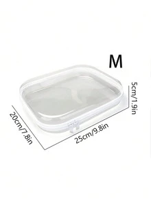 1pc Clear Hard Case Zipper Pouch, Clear Zipper Storage Bags Hard Shell, Waterproof Zippered Hard Pouch Organizer Box, Small Plastic Storage Containers Clear Stackable Drawers Storage Case, PET Travel Storage Bag, Toiletries Cosmetics Divided Zipper Storage Bag Clothes Shoes,Jewelry Storage Box, Multi-Functional Portable Storage Box - Multicolor - View 16