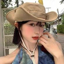 卡其色户外渔夫帽，男女通用，春夏防晒，宽帽檐，适合徒步、钓鱼，牛仔风格 - 多色 - 查看 3