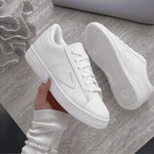 Casual Sneakers, Extreme Comfort, Modern Style For Everyday Use, Stylish Suede, Lace-Up, Office, Party, Vacation - trắng - Xem 8