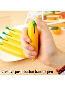 1支创意文具香蕉造型圆珠笔，学生奖品水果香蕉笔，学习减压笔 - 彩色 - 查看 4