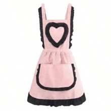 1pc Fashionable Heart-Shaped Apron, Kitchen Cooking Protective Apron - Multicolor - View 4