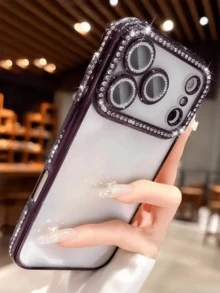 奢华闪亮钻石电镀水钻手机壳，兼容 17/16E/15/14/13/12/11/X/XS Max/XR/Pro Plus，Galaxy A02S-A07/A12-A17/A22-A26/A32-A36/A50-A56/S20-S25，荣耀 X9/8/7/A/B/C/Magic 5/6/7 Lite/Reno/Note/Smart - 紫色 - 查看 6