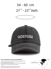 1 Pieza Gorra de béisbol vintage lavada unisex - Bordado personalizado "GOSTOSA" - Disponible en múltiples colores retro - Sombrero de papá de textura suave y ajustable para un estilo confiado y regalo social - GOSTOSA - Ver 4