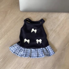 夏季宠物连衣裙，带领结，无袖透气，适合猫咪和小型犬，轻便防掉毛 - 彩色 - 查看 13