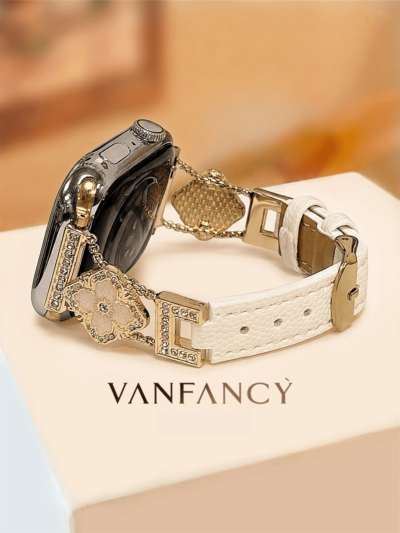 优雅奢华高品质真皮表带，兼容 Ultra/SE 2/SE 1/Series 11/10/9/8/7/6/5/4/3/2/1，尺寸：38/40/41/42/44/45/46/49 毫米 - 38/40/41mm(s10)42mm - 查看 1