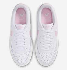 Zapatillas de skateboard de suela gruesa para mujer Nike Court Vision Alta, duraderas, antideslizantes para uso casual al aire libre, cómodas para el transporte diario y el ocio, con combinación de colores versátil, adecuadas para tallas pequeñas, DZ5394-105 - color polvo blanco - Ver 4