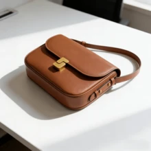 Borsa da donna di design di nicchia, piccola borsa quadrata in pelle di vacchetta con strato superiore, borsa in tofu testurizzata di alta qualità, borsa a tracolla e a spalla, borsa da donna, borsa a mano, borse da donna, borse da donna, borse a tracolla per donna, borse tote da donna XC - Cammello - Visualizzare 4