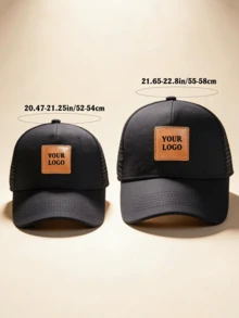 2 buah Topi Baseball Jala Personalisasi Ayah-Anak, Hadiah untuk Ayah dan Anak, Topi Jala Bernapas yang Melindungi dari Sinar Matahari - Hitam - View 6