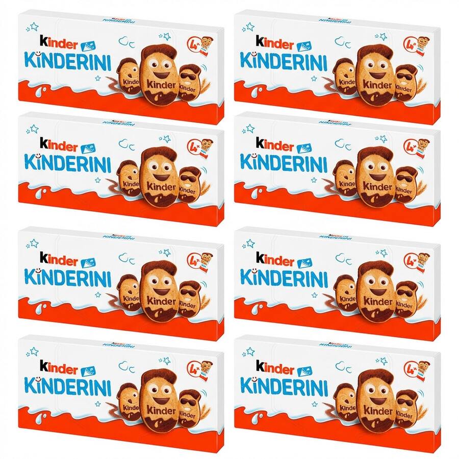 Kinder Kinderini Galletas – Pack 8 Cajas (800 g Total) - 32 Packs Individuales - ¡Ideales para el Cole! - chocolate - Ver 1