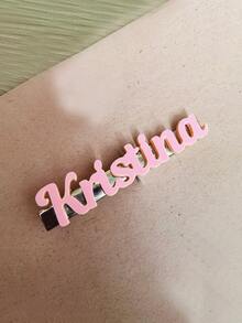 Personalized Name Hair Clip, Multiple Color Options, Macaron Style, Minimalist Design, Versatile Accessory For Girls, Perfect Gift For Holidays/Birthdays, Exclusive Gift For Special Ones - Section 8 - View 5