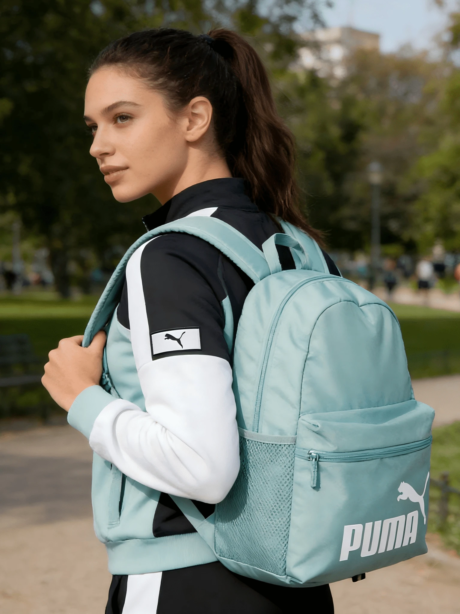 Puma Túi xách nam nữ, túi học sinh, túi đi học, ba lô thể thao, túi tập thể dục và giải trí, túi du lịch, túi đeo vai 075487 - màu xanh khoáng - Xem 1