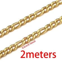 2m Gold Stainless Steel Chain With Cross, Lip, Sequin, Heart Beads, Suitable For DIY Jewelry Making Necklace, Bracelet, Accessories - 2 Meters - View 34
