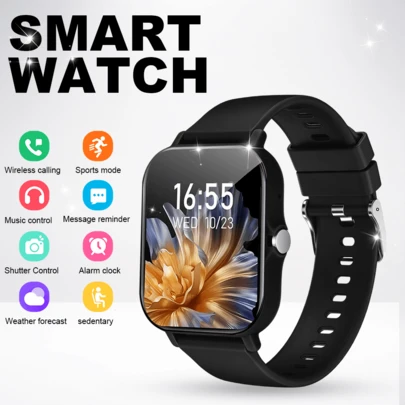 Full Touch Smart Watch: Supports Wireless Calling, Pedometer, Music Control, Games And Fitness Functions, Compatible With Android/IOS Phones, Suitable For Both Men And Women. Equipped With 180mAh Battery, An Ideal Gift Choice For New Year, Valentine's Day, Easter, Mother's Day, Father's Day, Halloween, Thanksgiving And Christmas.