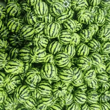 24/48颗迷你绿色亚克力印花西瓜珠，夏季主题仿真水果圆珠，适合制作耳环、项链等 - 綠色 - 查看 6