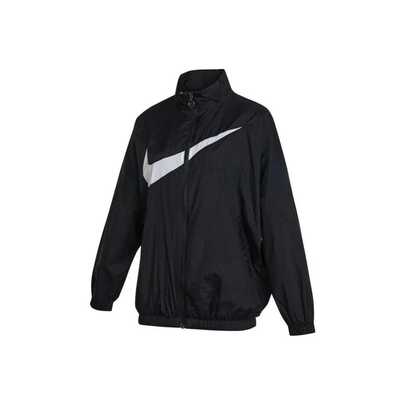  Nike Logo印花防風休閒寬鬆連帽外套 女款 黑色