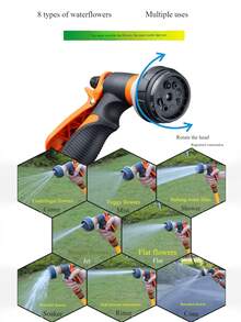 Bộ dụng cụ tưới vườn đa năng, đầu phun tưới cây, súng phun nước gia dụng, vòi phun áp lực cao có thể điều chỉnh dùng cho sân vườn, nông trại. - Xem 7