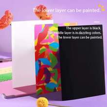 1 Set Of 30 Sheets Of 32K Creative Scratch Paper, Professional Scratch Bamboo Pen Set, Scratch Template Set, DIY Graffiti Scratch Paper - Create Your Own Patterns, An Ideal Small Gift, Inspiring Creativity And Imagination - Multicolor - View 5