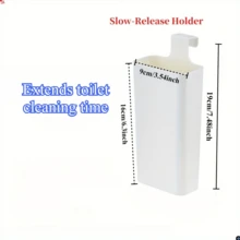 Toilet Bowl Cleaner Soap Box Replacement, Automatic Self-Cleaning Tank Accessory No Electricity, Plastic Modern Style (Detergent Not Included) - 1 White Item - View 3