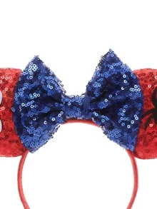 1 pezzo Fascia per capelli a tema Eroe Ragno e Ragnatela, 1 pezzo Accessorio per capelli a tema Orecchie di Topo Carino e Fiocco Glitterato a Ragnatela, Decorazione di Moda per Cosplay, Adatto per Compleanni, Natale, Vacanze e Occasioni Speciali come Accessorio Essenziale per Parchi a Tema Scintillanti - Stili casuali - Visualizzare 2