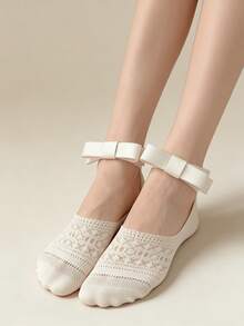 1/2 双春夏薄款甜美可爱蝴蝶结芭蕾舞风格百搭低帮隐形衬垫袜 - 彩色 - 查看 12