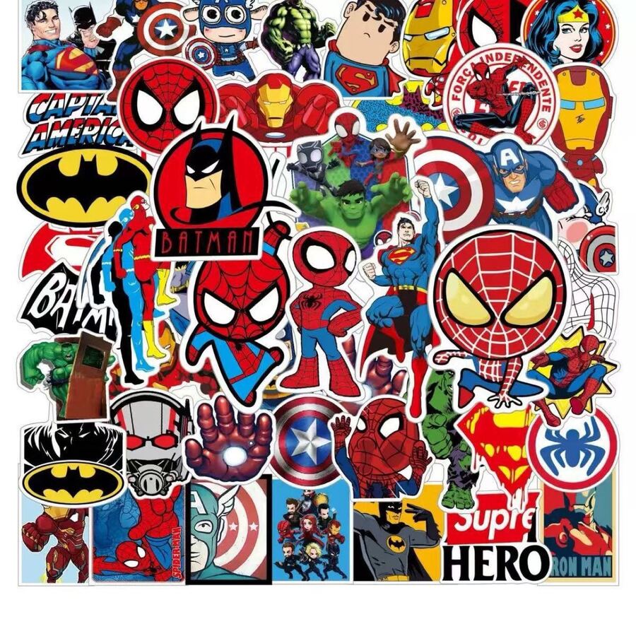 Panini ملصقات وجه DIY بموضوع الأبطال الخارقين، ملصقات شخصيات مارفل مناسبة لزجاجات المياه وأجهزة الكمبيوتر المحمولة وألواح التزلج والحقائب وأغطية الهواتف والديكور DIY وهدايا الحفلات - أنماط عشوائية - مشاهدة 1