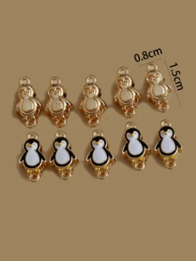 10/20/50/100/500pcs Alloy Oil Drop Small Yellow Duck Animal Pendant DIY Cartoon Cute Pet Earrings Necklace Bracelet Earrings Jewelry Making Keychain Accessories - Multicolor - View 10