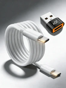 USB-A 转 USB-C 适配器，配备 78 英寸超长 USB-C 转 USB-C 数据线，兼容 17/16/15 充电线，2 米长苹果 Type-C 转 Type-C 数据线，支持快速充电，兼容 17 Pro Max/17 Pro/16 Pro Max/15 Pro/16 Pro/iPad Pro - 彩色 - 查看 13