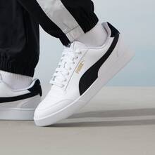 Giày thể thao cổ thấp PUMA Shuffle, unisex, trắng/đen - Trắng và đen - Xem 4