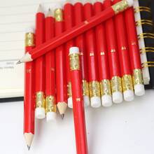 25 Pcs Red And Gold Foil Bow Mini Pencils, Bridal Shower Game Pencils- Golf Pencils, Wedding Pencils, Shower Favor, Gifts - Bow Mini Pencils - View 3