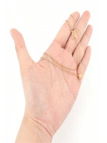 2件套不锈钢星星字母吊坠项链，可叠戴，女士款 - 金色 - 查看 2