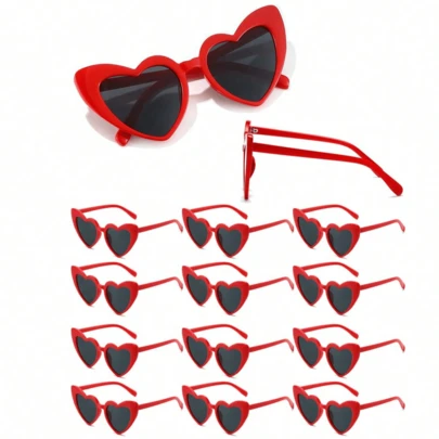 1-10pcs Heart-Shaped Frame Decorative Glasses, Fashionable & Elegant Style, Unisex Suitable For Outings, Sports, Parties, New Year Celebrations
