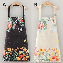 1pc New Butterfly & Floral Waterproof & Oil-Proof Apron, Fashionable Minimalist Design Suitable For Cooking, Kitchen, Cafe, Unisex - Apron - View 1
