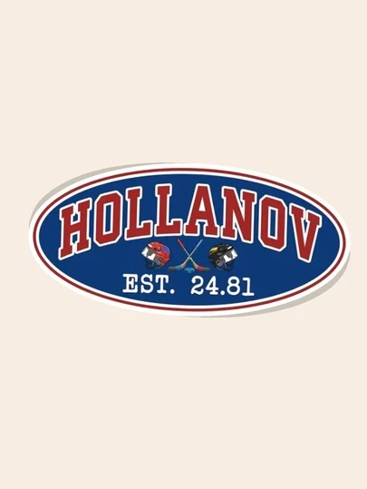 2 Miếng Dán Hình Khúc Côn Cầu HOLLANOV EST. 24.81", Hình Trang Trí Thể Thao, Hình Mũ Bảo Hiểm & Gậy Khúc Côn Cầu, Thích Hợp Cho Máy Tính Xách Và Bình Nước