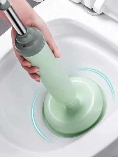 [1pc Quick Toilet Plunger] 1pc High Pressure Toilet Plunger, Manual Air Pressure Drain Cleaner, Portable Handheld Pipe Dredge Tool For Bathroom & Kitchen Sink, Quick Clog Removal, No Battery Needed, Easy To Use & Store, Shower, Floor Drain