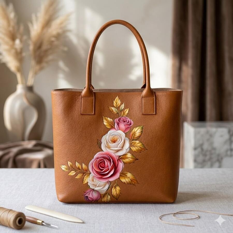 Women's Casual Tote Bag For Everyday Use, Work, College - 鏽棕色 - 查看 1