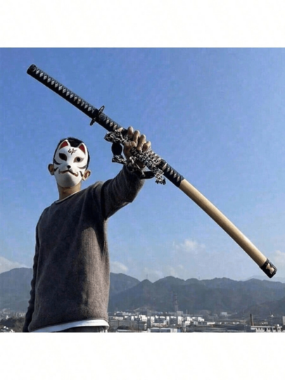 1pc Black Dragon & White Dragon Samurai Sword, Wooden Material Prop, Anime Craft, Weapon Prop, Festival Decoration, Perfect Birthday/Holiday/Halloween/Christmas Gift, Decorative Ornament