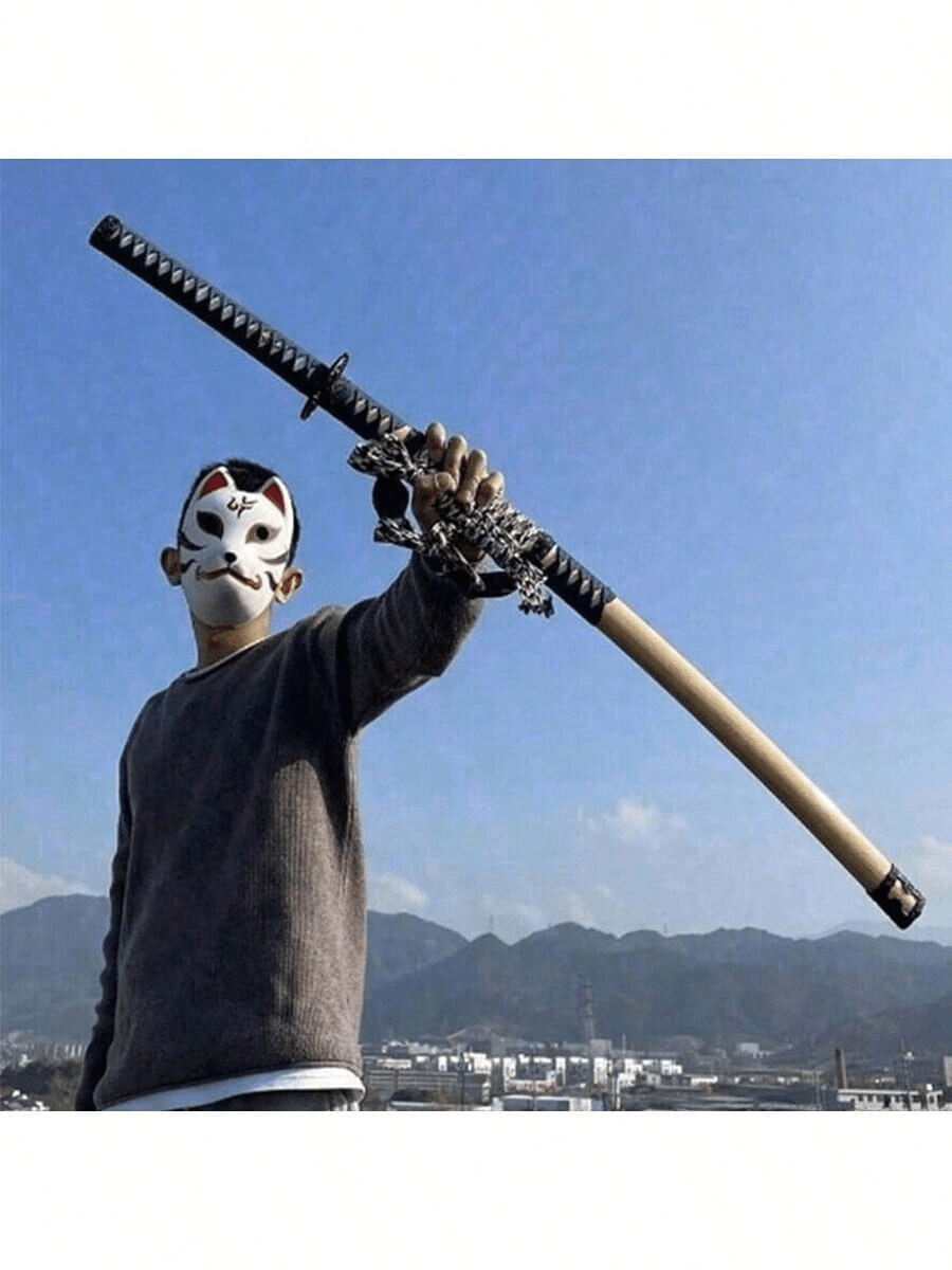 1pc Black Dragon & White Dragon Samurai Sword, Wooden Material Prop, Anime Craft, Weapon Prop, Festival Decoration, Perfect Birthday/Holiday/Halloween/Christmas Gift, Decorative Ornament