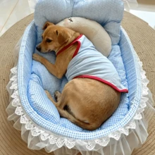 1 chiếc giường sofa cho mèo, ổ nằm thoải mái cho thú cưng mọi mùa, mềm mại, chống vón lông, thiết kế xếp nếp cổ điển, giường công chúa dễ thương, nhiều màu sắc để lựa chọn - Thích hợp cho mèo và chó nhỏ. - Nhiều màu - Xem 2