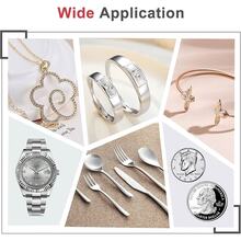 3/24/50片装银灰色珠宝清洁/抛光布，独立包装，抗氧化抛光湿巾（搭配珠宝清洁液效果更佳），适用于戒指、项链、手镯、银器、串珠饰品、珠宝保养，无磨损面料，高品质超细纤维 - 銀色 - 查看 8