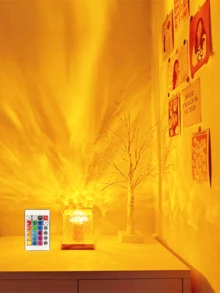 Đèn chiếu hình sóng nước cực quang, điều khiển cảm ứng và từ xa, 16 màu ánh sáng, tạo không gian lãng mạn và ấm cúng, đèn ngủ RGB, trang trí phòng ngủ, rạp chiếu phim tại nhà, quà tặng trang trí, đèn chiếu kỳ diệu, tiệc tùng ngày lễ. - Nhiều màu - Xem 5