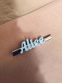 Personalized Name Hair Clip, Multiple Color Options, Macaron Style, Minimalist Design, Versatile Accessory For Girls, Perfect Gift For Holidays/Birthdays, Exclusive Gift For Special Ones - Section 8 - View 4