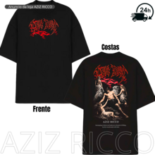 Oversized Gym T-Shirt, Fallen Angel Leg Day, 100% Premium Cotton - Black - View 3