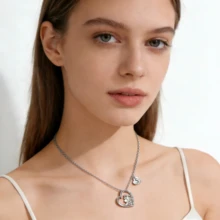Cute Unicorn Heart Necklace With A-Z Initial Charm, Colorful Crystal "You Are Magical" Silver Tone Jewelry For Girls, Ideal Birthday Gift - 銀色 - 查看 2