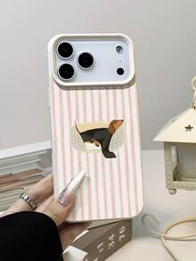 1件极简条纹睡狗图案防水防摔防滑软皮质感手机壳，适合作为生日/节日礼物送给朋友、家人、情侣，适配 - 彩色 - 查看 5