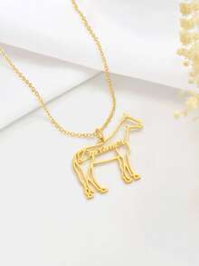 Personalized Name Horse Necklace, Animal Memorial Necklace, Hollow Cowgirl Horse Necklace, Riding/Christmas Gift, Gift For Horse Lovers. Valentine's Day/Birthday/Party Gift, Holiday Gift - Multicolor 9 - View 4