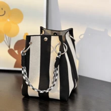 VINCAN Bolso de mano de punto con estampado floral retro 2025, bolso de mano vintage de mujer con bloques de color, hecho de fibra de poliéster, con correa de hombro fija y hebilla de , adecuado para el trabajo, el transporte y el uso diario - Multicolor - Ver 12