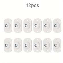 8/12pcs Adhesive Swivel Casters, 360° Stainless Steel Casters, Suitable For Trash Cans, Storage Boxes, Furniture, Cabinets, Mobile Base Accessories - A - View 12